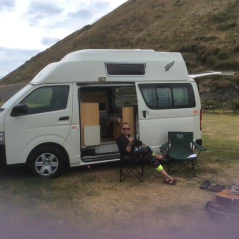A photo of Queenie the campervan