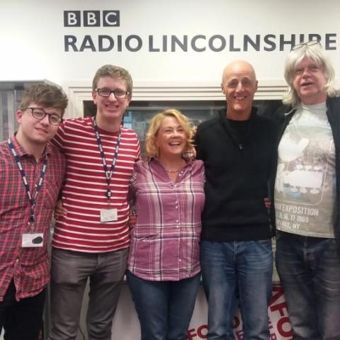 Photo of Kip and Dave in the studio with the Radio Lincolnshire team