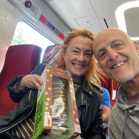 Kip & Dave on the train home