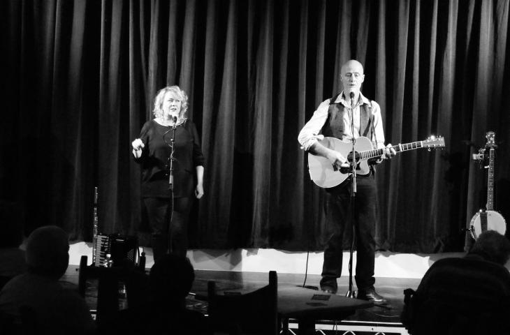 There should be a picture here of us trying to look cool at Edinburgh Folk Club