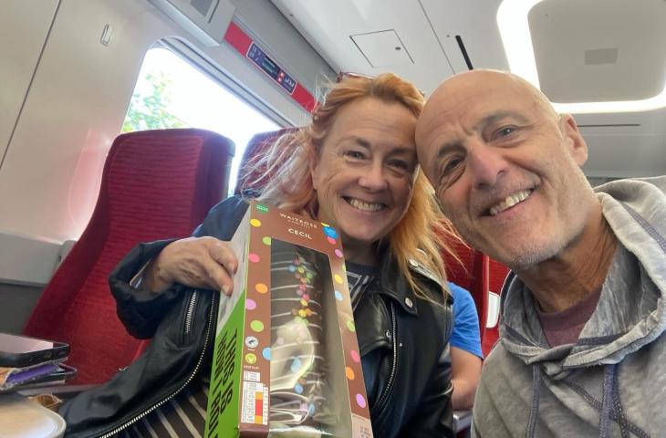 Kip & Dave on the train home